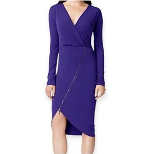 Rachel Roy Violet Faux Wrap Zip Dress Size Medium M